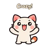 Crazy! · Kitten Club sticker from Chat Reactions
