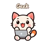 Geek · Kitten Club sticker from Chat Reactions