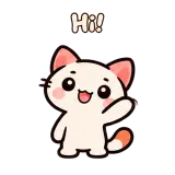 Hi! · Kitten Club sticker from Chat Reactions