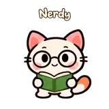 Nerdy · Kitten Club sticker from Chat Reactions