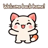 Welcome back home! · Kitten Club sticker from Chat Reactions