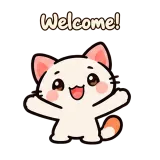 Welcome! · Kitten Club sticker from Chat Reactions