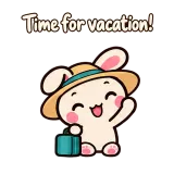 Time for vacation! · Pocket Friends sticker from Chat Reactions