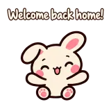 Welcome back home! · Pocket Friends sticker from Chat Reactions