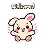 Welcome! · Pocket Friends sticker from Chat Reactions