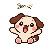 Crazy! · Puppy Pals sticker from Chat Reactions