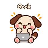 Geek · Puppy Pals sticker from Chat Reactions