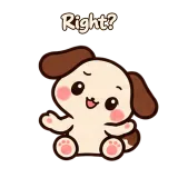 Right? · Puppy Pals sticker from Chat Reactions