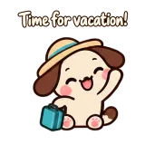 Time for vacation! · Puppy Pals sticker from Chat Reactions