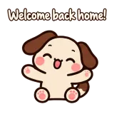 Welcome back home! · Puppy Pals sticker from Chat Reactions