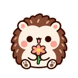 Hedgehog Bloom sticker from Pocket Friends