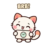 Be Right Back sticker from Kitten Club