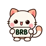 Be Right Back sticker from Kitten Club