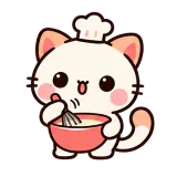 Busy Baking sticker from Kitten Club