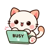 Busy Right Now sticker from Kitten Club