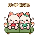 Co-op Night sticker from Kitten Club