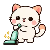 Cleaning Up sticker from Kitten Club