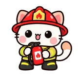 Firefighter Ready sticker from Kitten Club