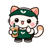 Iced Coffee Ready sticker from Kitten Club
