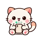 Texting You sticker from Kitten Club