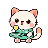 Tennis Time sticker from Kitten Club