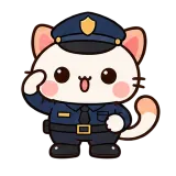 Officer Reporting sticker from Kitten Club