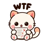 Homework WTF sticker from Kitten Club