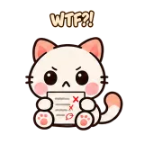 Homework WTF sticker from Kitten Club