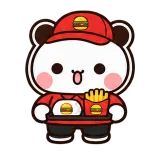 Burger Crew sticker from Little Bear Days