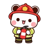 Firefighter Ready sticker from Little Bear Days