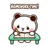 Homework Time sticker from Little Bear Days