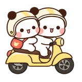 Scooter Together sticker from Little Bear Days
