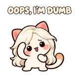 OOPS, I'M DUMB · Kitten Club sticker from Express Yourself