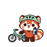 Bike Break · Red Panda sticker from Pocket Friends