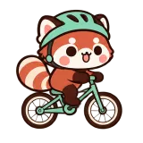 Bicycle Ride · Red Panda sticker from Pocket Friends