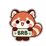 Be Right Back · Red Panda sticker from Pocket Friends