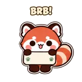 Be Right Back · Red Panda sticker from Pocket Friends
