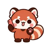 One Sec, On a Call · Red Panda sticker from Pocket Friends