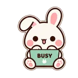 Busy Right Now · Bunny sticker from Pocket Friends
