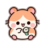 Checking the Time · Hamster sticker from Pocket Friends