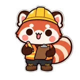 Hard Hat Shift · Red Panda sticker from Pocket Friends