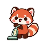 Cleaning Up · Red Panda sticker from Pocket Friends