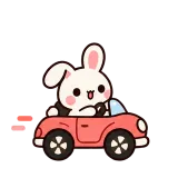 Driving Solo · Bunny sticker from Pocket Friends