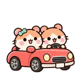 Driving Together · Hamster sticker from Pocket Friends