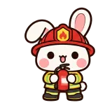 Firefighter Ready · Bunny sticker from Pocket Friends