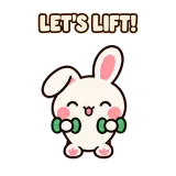 Gym Time · Bunny sticker from Pocket Friends