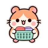 Laundry Day · Hamster sticker from Pocket Friends