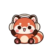 Music On · Red Panda sticker from Pocket Friends
