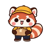 Delivery at Your Door · Red Panda sticker from Pocket Friends
