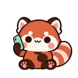 On a Call · Red Panda sticker from Pocket Friends